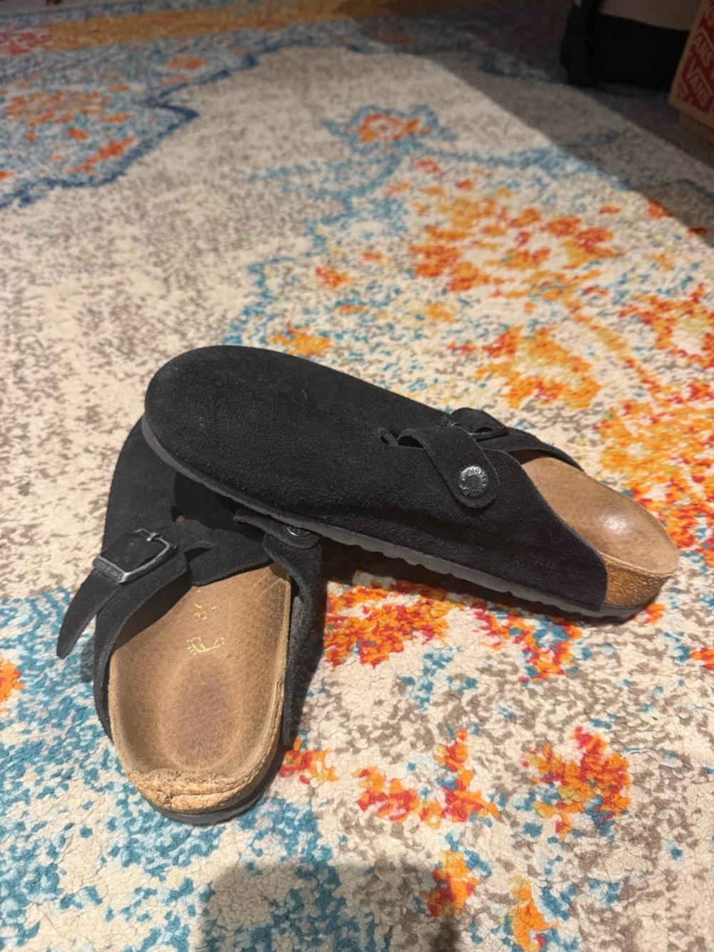 Boston Birkenstock Black Suede Slip-On Clog - Comfortable Everyday Shoe